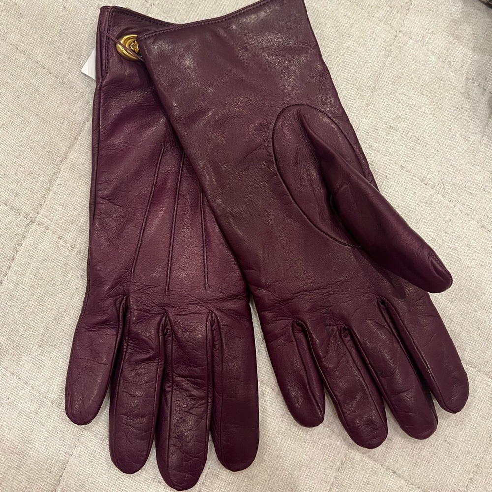 Coach Purple Leather Gloves BNWT